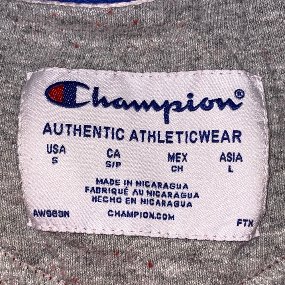 Red and Grey , Champion Hoodie / Sweatshirt - Cursive , No Stains - Barely worn
